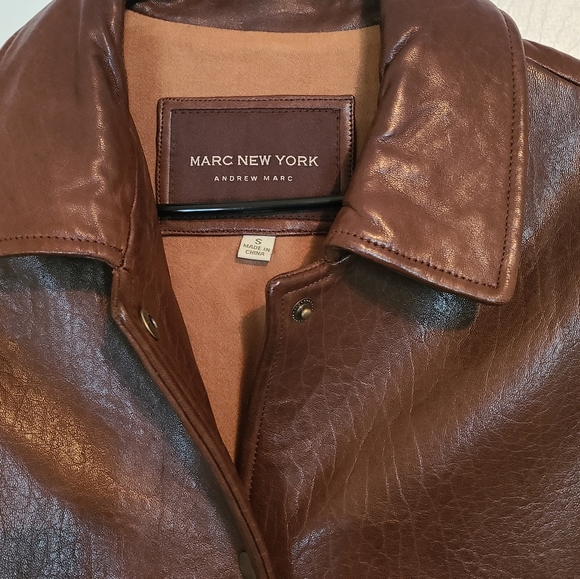 Andrew Mark (Mark of New York) Women's Brown Leather Jacket, Size: Small - Picture 3 of 7